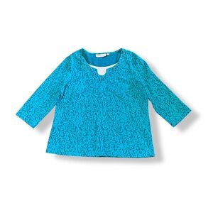 [Breckenridge] BOGO $1 Blue Patterned 3/4 Sleeve Top